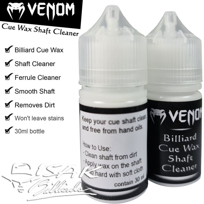 Venom Billiard Cue Wax - Shaft & Ferrule Cleaner Pembersih Stick Clean