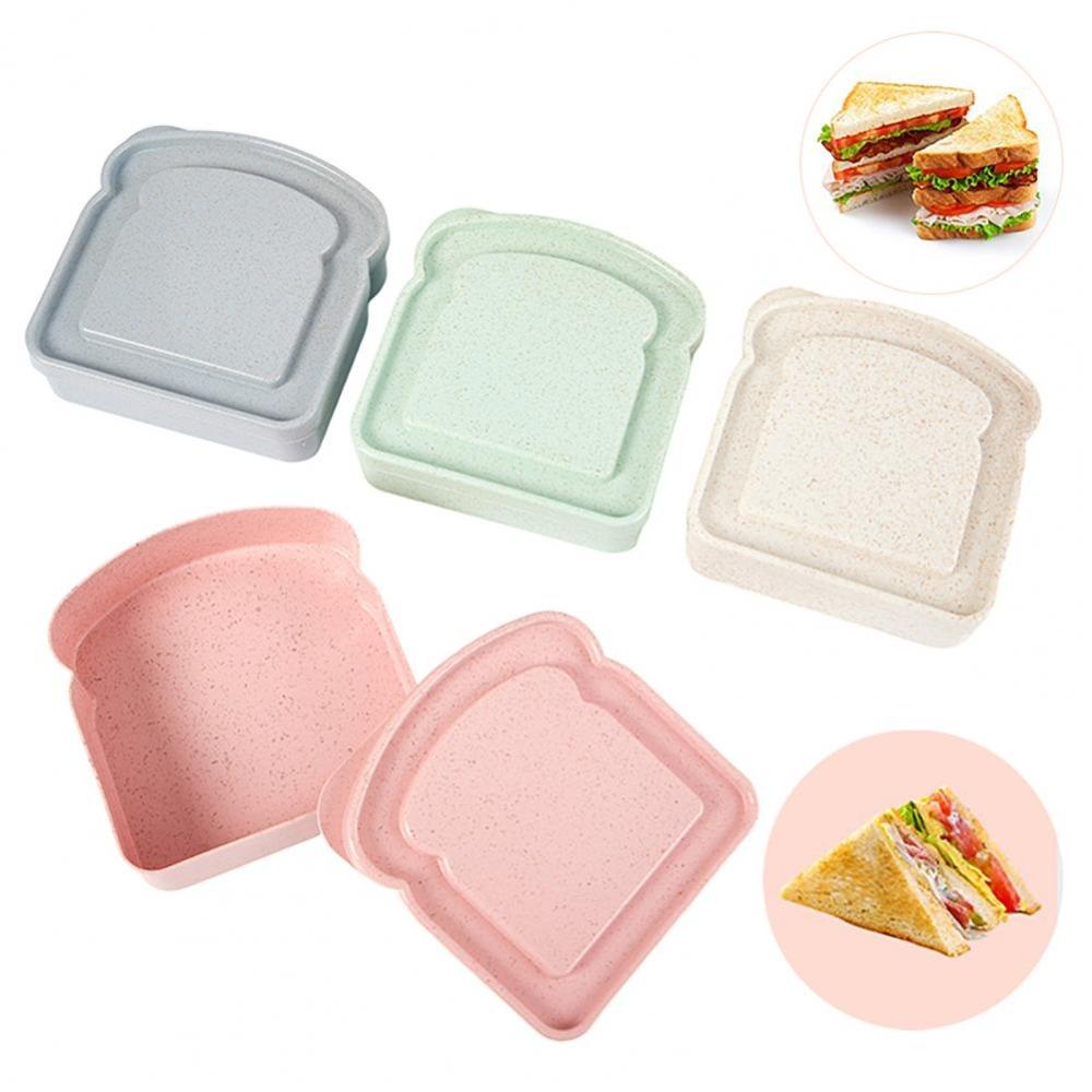 [Elegan] Tempat Penyimpanan Sandwich Portable Plastik Tahan Lama Dengan Tutup Kotak Makan Tetap Segar Tahan Lembab Mudah Bersih Bagus Sealing Wadah Dessert