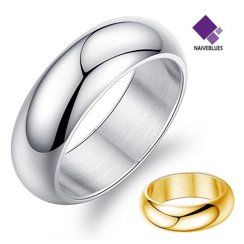 &lt; Naiveblues &gt; Pria/'s Wanita' s 6mm Baja Titanium Pernikahan Band Cincin Hadiah Pesta Us