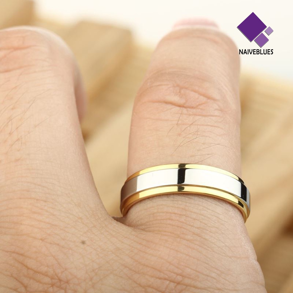 &lt; Naiveblues &gt; Pasangan Kekasih Fashion Wanita Baja Titanium Pertunangan Pernikahan Cincin Perhiasan
