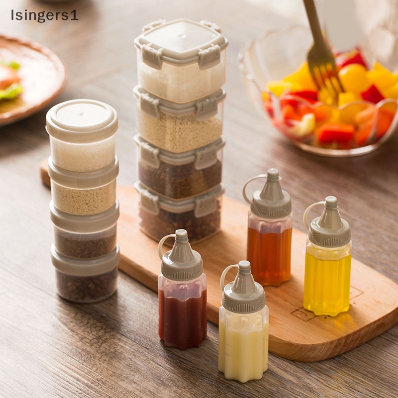 [lsingers1] 1set Botol Bumbu Botol Saos Mini Kotak Bumbu Spice Jar Sauce SqueezeBottle Boutique