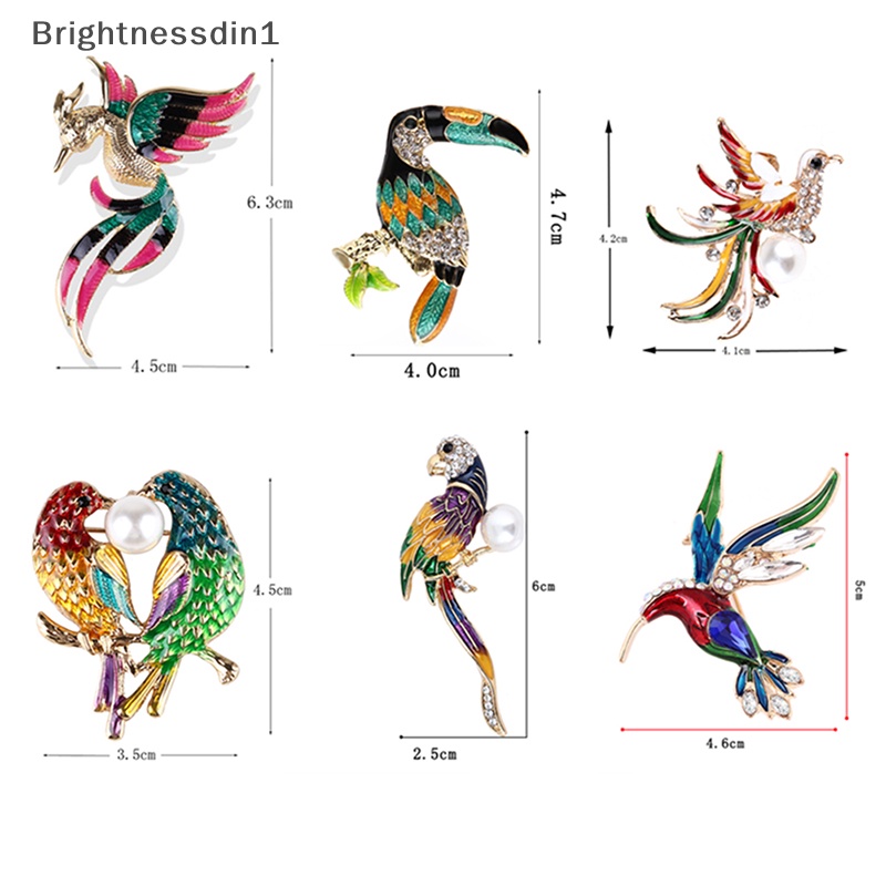 [Brightnessdin1] Wanita Flamingo Kristal Burung Phoenix Hewan Burung Owl Breastpin Bros Pin Perhiasan Butik