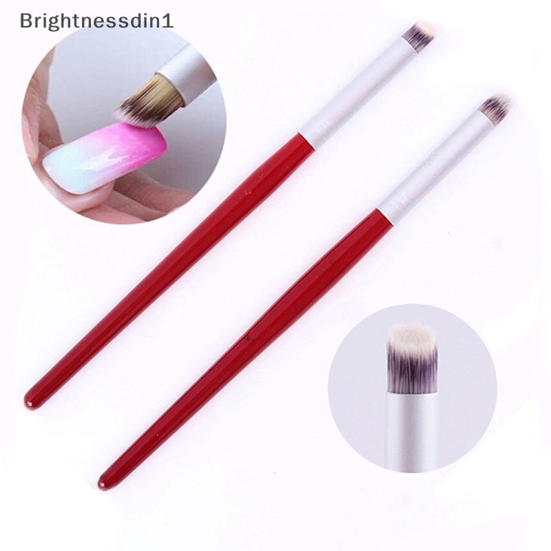 [Brightnessdin1] 1pc Kuas Ombre Nail Art Gradasi Pewarna Gambar Paing Pen Mekar Manicure Boutique