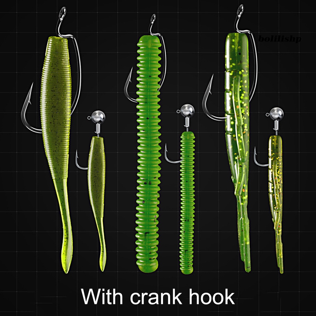 Bo-5pcs Umpan Lunak Umpan Simulasi Cacing Lembut Cacing Tanah Udang Bionic Umpan Memancing Universal Alat Memancing Luar Ruangan Hijau Umpan Buatan Memancing Tackle