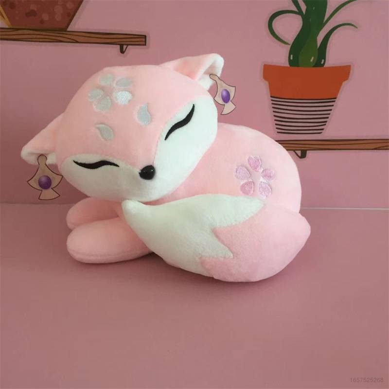 Genshin Impact Yae Miko Mainan Mewah Lucu Pink Fox Boneka Boneka Hadiah Anak Lempar Bantal Mainan