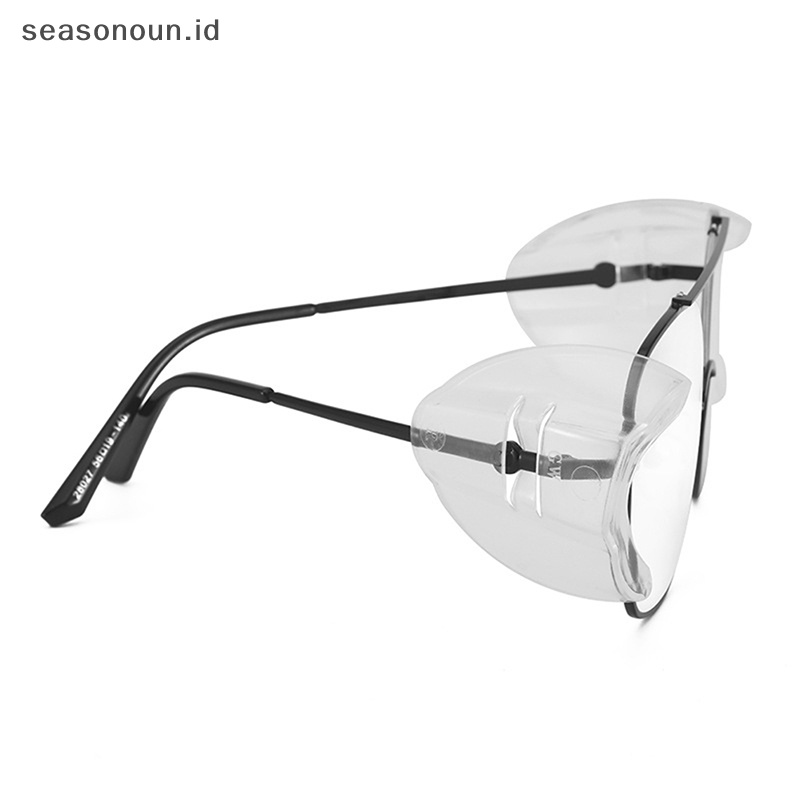 Seasonoun 2Pcs Eye Flexible Clear Shields Side Safety Goggles Kacamata Universal Anti Fog.