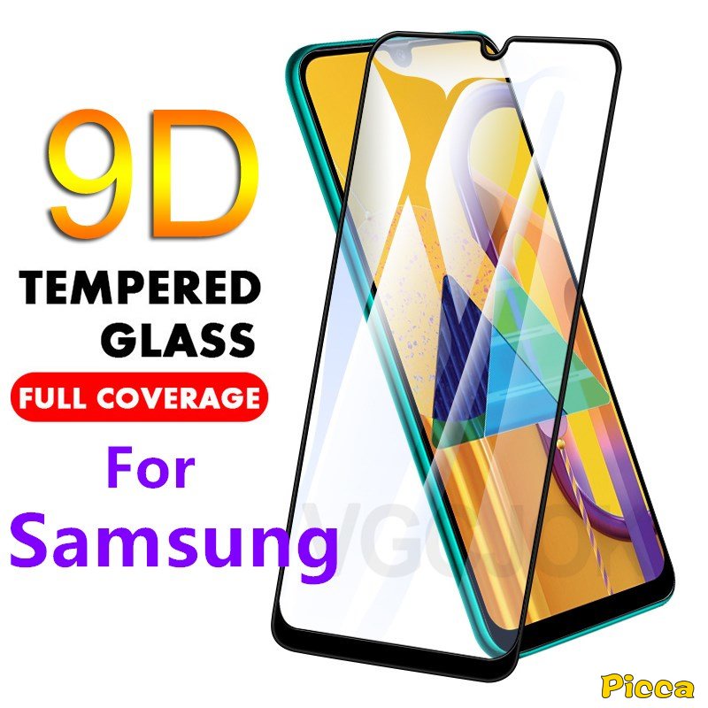 Untuk Samsung A14 A54 A34 A04 A13 A33 A12 A53 S21FE S20FE M02 A73 A11 M11 M12 A23 A32 A02 A01 A03 M23 1-3PCS 9D Full Cover Tempered Glass