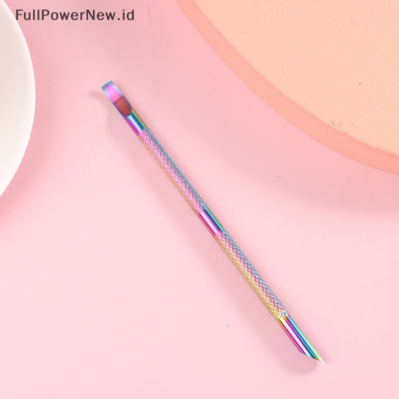 Power Stainless Steel Kutikula Pendorong Kuku Double Ended Spoon Nail Art Pedicure Alat ID