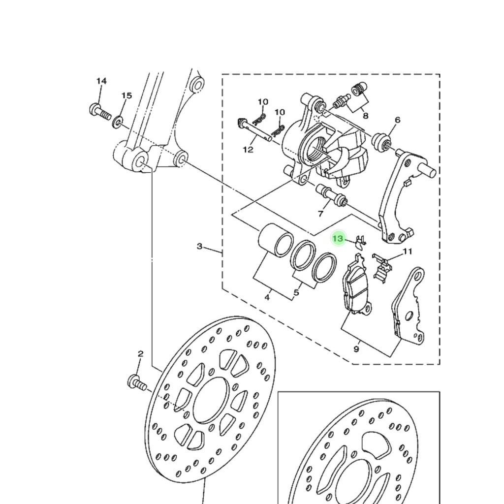 CLIP KLIP PAD PLAT KALENG KECIL DUDUKAN KAMPAS REM DEPAN LEXAM JUPITER MX VIXION LAMA NEW NVL NVA R15 V2 V3 XABRE MT15 XSR VIXION R 155 ORI YGP 5YP-F5939-00