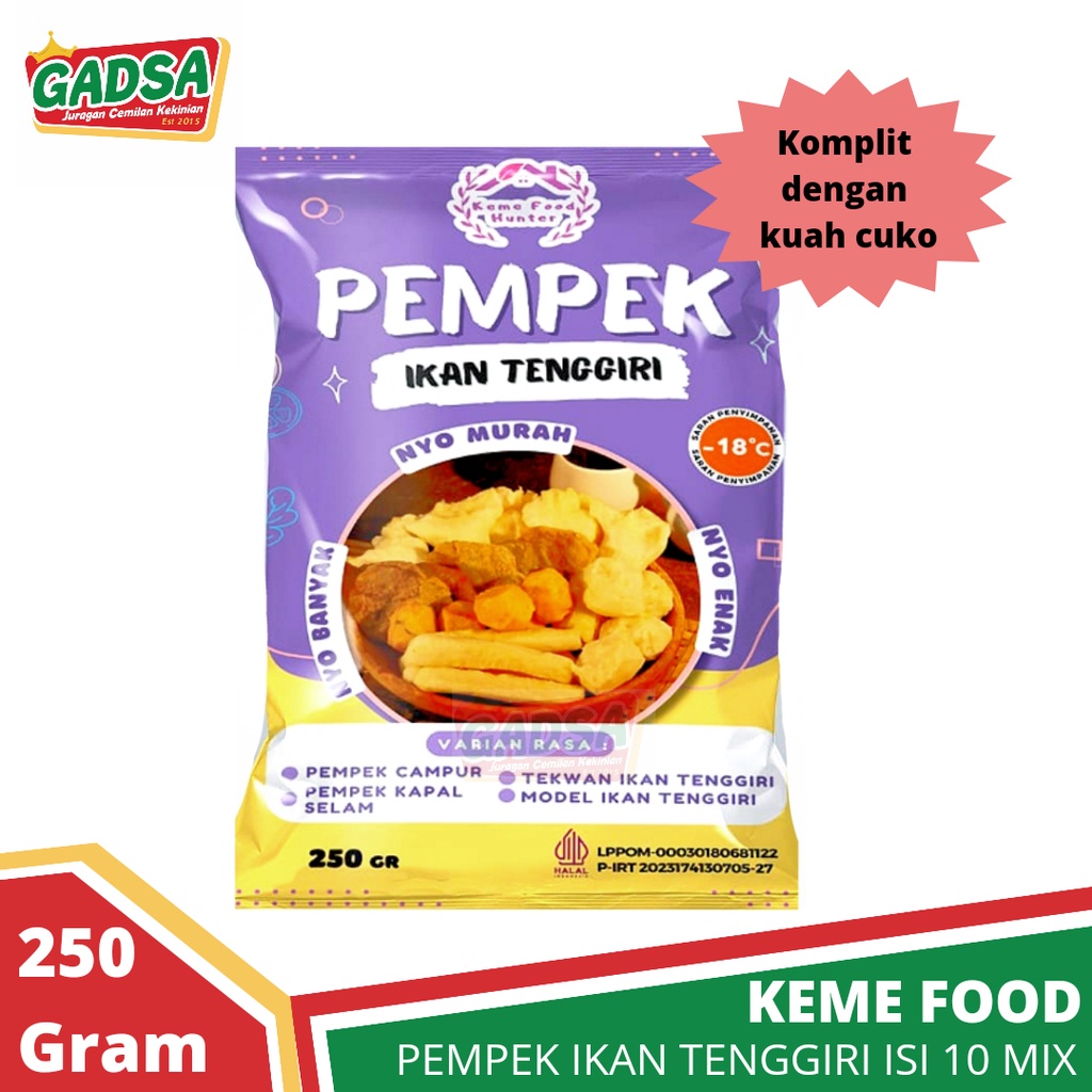 Pempek Ikan Tenggiri isi 10 mix komplit kuah cuko