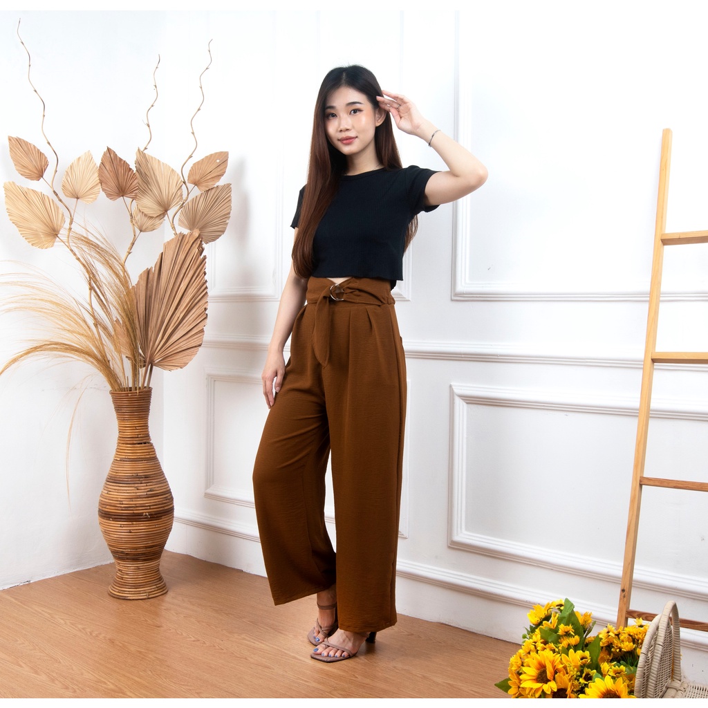 Terbaru- Celana Kulot Highwaist Ravi Pants Wanita Celana Cullote Panjang