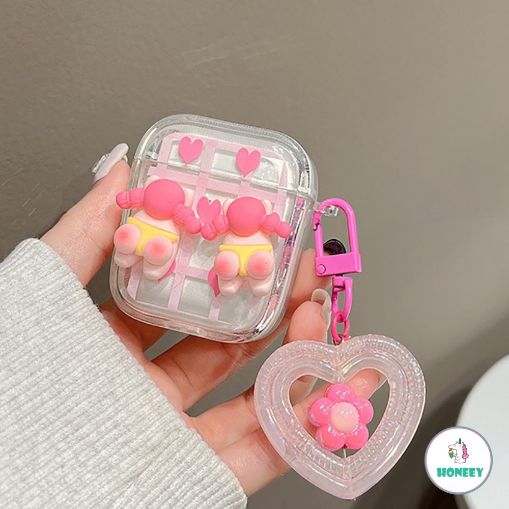 3d Lucu Pantat Gadis Silikon Lembut Headphone Case Untuk Apple Airpods 1 2 3 Pro 1 2 Nirkabel Bluetooth Charging Box