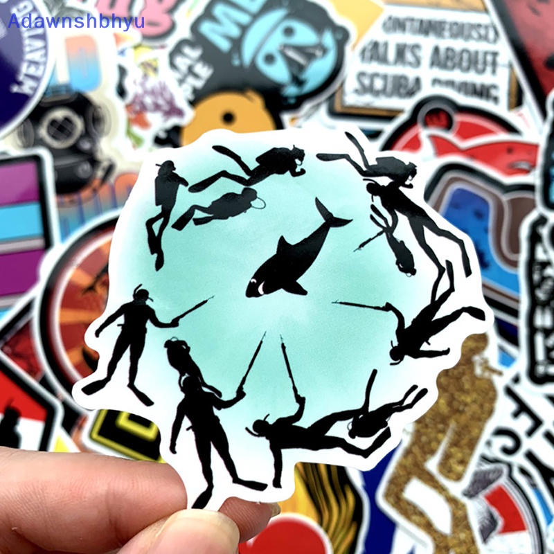Adhyu 60pcs Stiker Mobil Selam Scuba Reflektif Menyelam Decals Ikan Car Styling ID