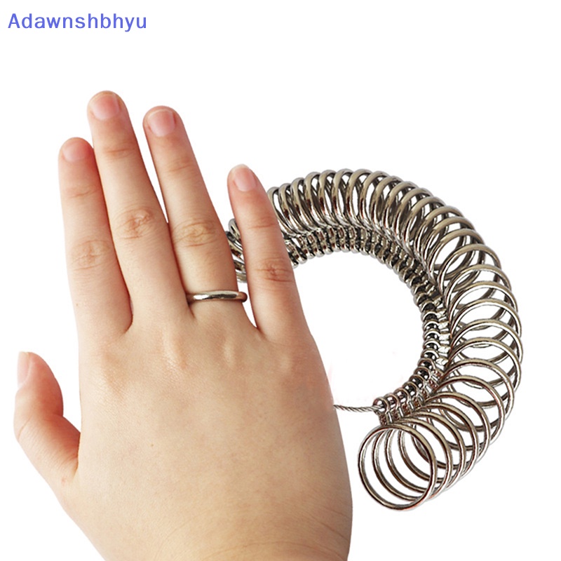 Adhyu Metal Finger Ring Gauge Sizer Membuat Perhiasan Ukuran Alat Ukur Set US EU Pria Finger Ring Sizes Gauge Set Metal Finger Measure Sizing Ukur ID