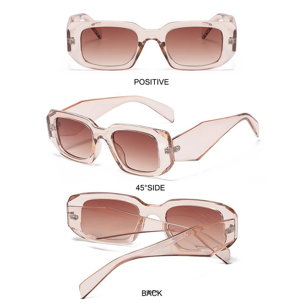 Lily Rectangle Sunglasses Trendy Perlindungan UV Bingkai Persegi Kacamata Matahari