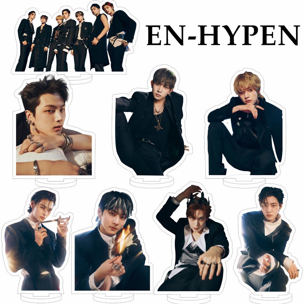 1pc Id EN-HYPEN Acrylic Stop Sign Berdiri ENHYPEN Album Baru DARK BLOOD