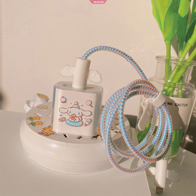 20w Sanrio Cinnamoroll Anti Putus Anime Data Kabel Pelindung Case Handphone Charger Berliku USB Cable Protector [ZXL]