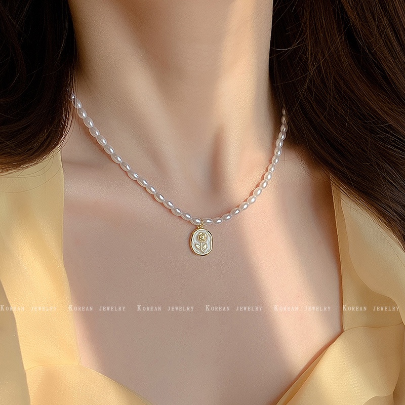 Ay (CN) Elegan Zirkon Kristal Mutiara Manik Double Layer Kalung Busur Tulip Hati Kupu-Kupu Liontin Rantai Choker Untuk Wanita Perhiasan Aksesoris