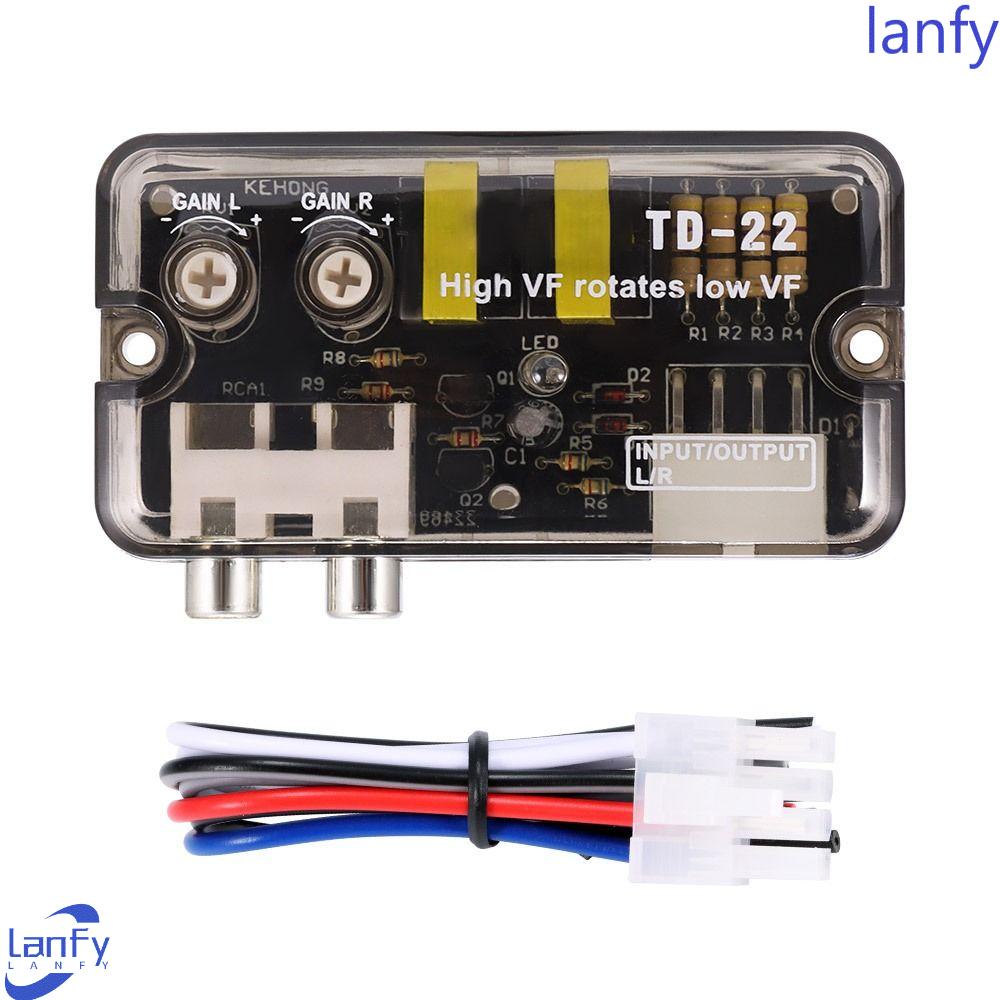 Lanfy Speaker Level Converter Duarble Adjustable Auto Mobil Frekuensi Tinggi Ke Rendah Line Speaker RCA Stereo Audio Converter