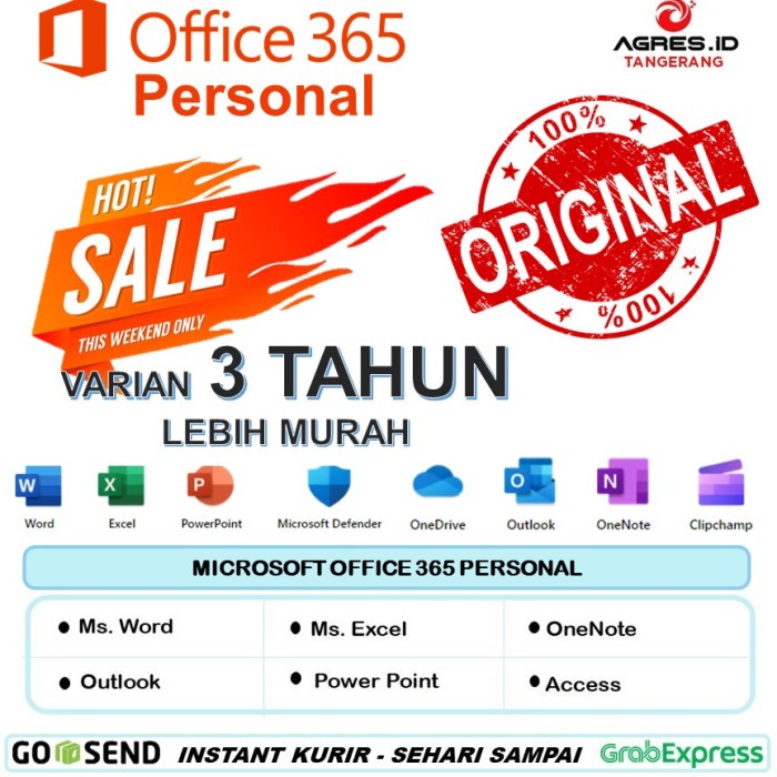 MICROSOFT OFFICE 365 PERSONAL  LICENSE 1 YEAR until 3 YEARS - 1 TAHUN