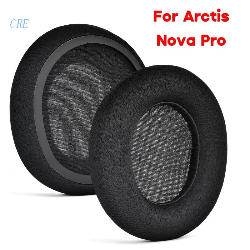 Cre Bantalan Telinga Jaring Tahan Lama Bantalan Telinga Untuk Arctis Nova Pro Headphone Earpads Headphone Sleeves Mesh Fabric Cloth Earmuff