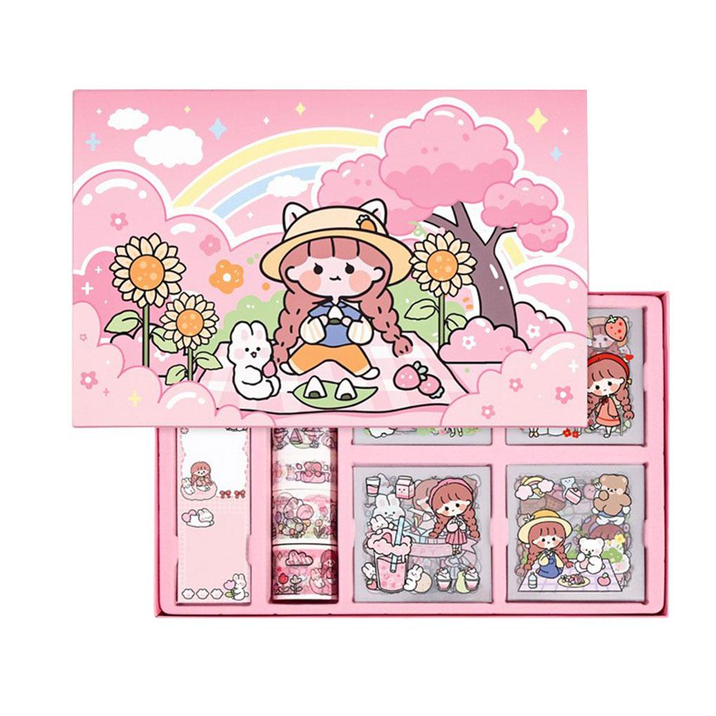 Huit 100X Lucu Stiker Memo Note Stationery Set Perekat Diri Indah Serbaguna Berulang Tempel Dekorasi Stiker