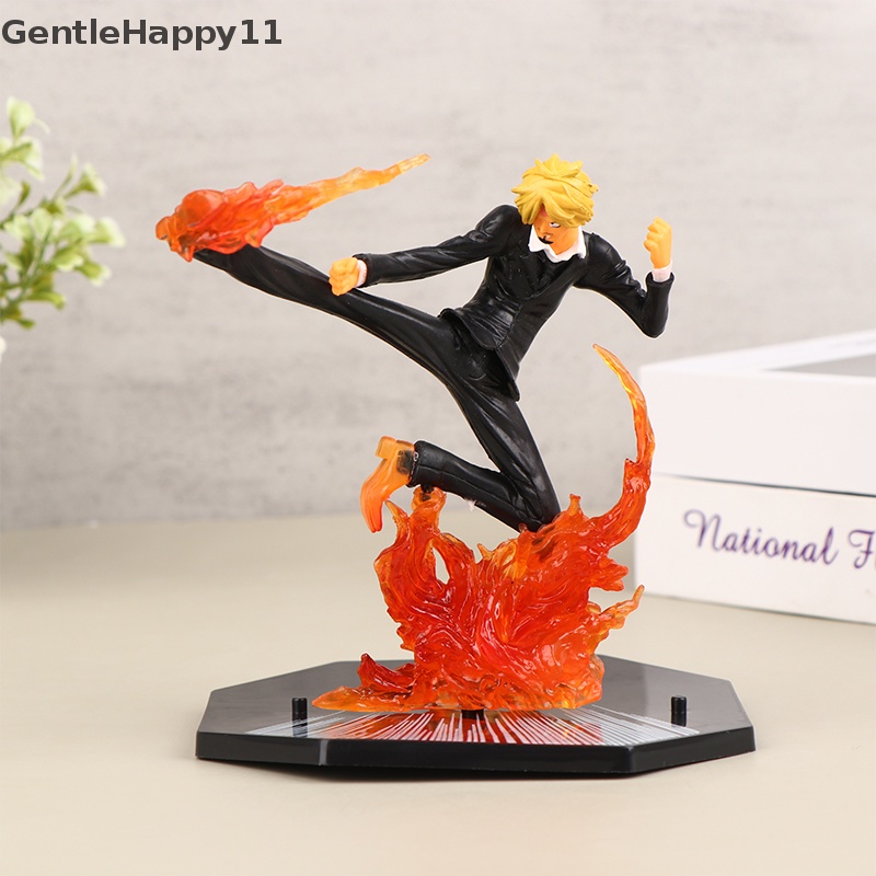 Gentlehappy 15 cm Anime One Piece Sanji Patung Hitam Kaki Api Versi Pertempuran Pvc Koleksi Onepiece Action Figure Model Mainan Hadiah id