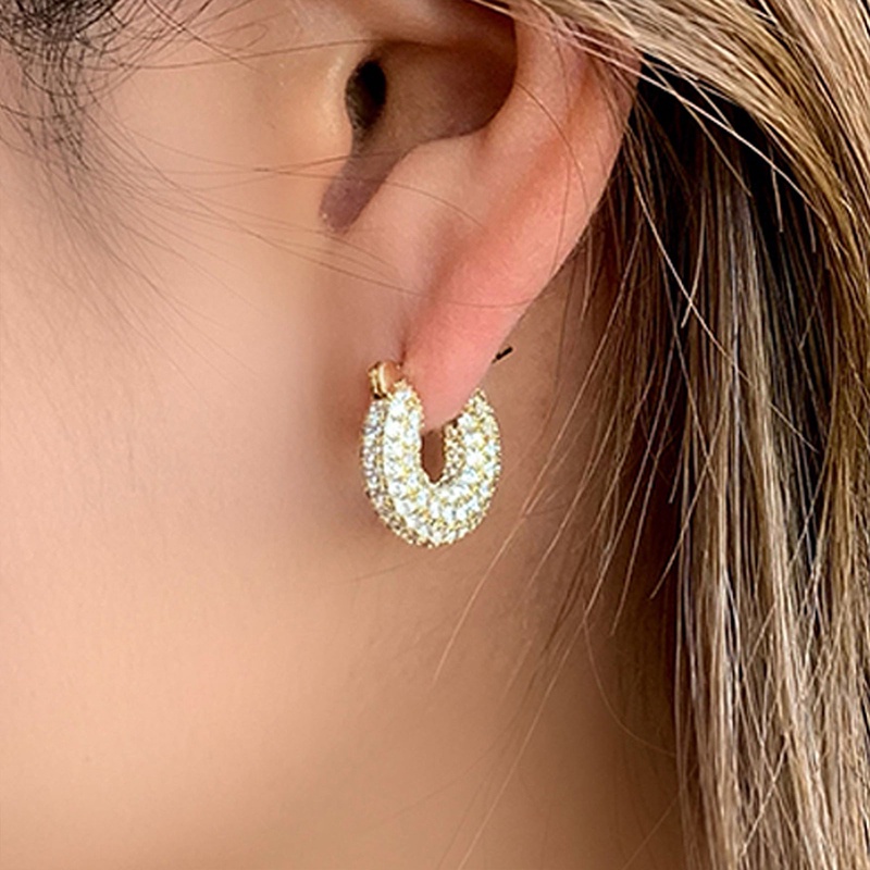 Fashion Mewah Anting Hoop Kecil/Besar Untuk Wanita Warna Perak/Warna Emas Pakaian Sehari-Hari Anting Serbaguna Pernyataan Perhiasan