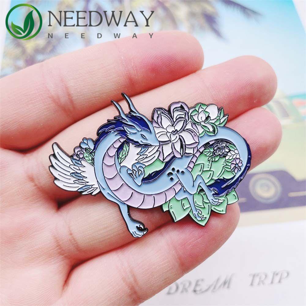 Needway   Naga Bros Punk Fashion Perhiasan Aksesoris Kerah Bros Naga Lencana Pin Enamel Pin