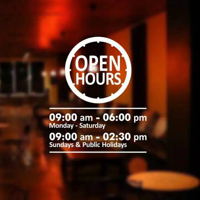 Stiker jam buka toko motif A