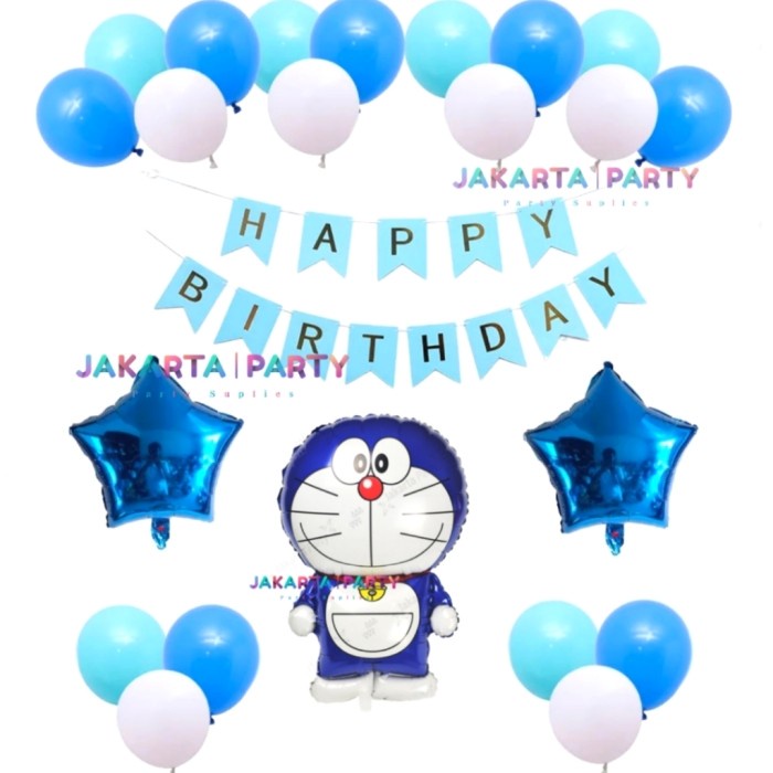 SALE Paket Dekorasi Ultah Tema Doraemon #1 / Paket Set Balon Dekorasi Ultah Termurah
