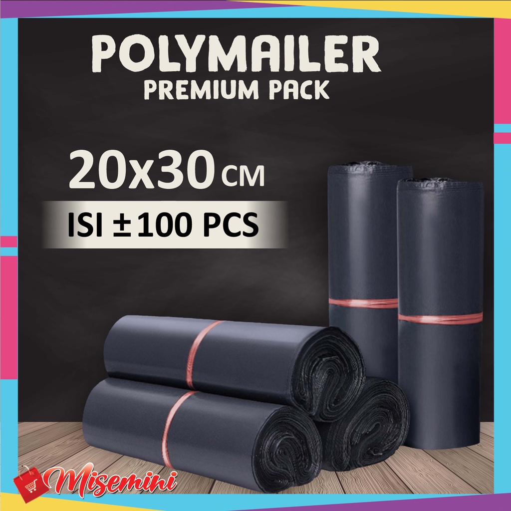 

Ⓜ️Ⓜ️️Plastik Polymailer Kantong Plastik Olshop Packing Online Shop Hitam Bahan Tebal 20 x 30