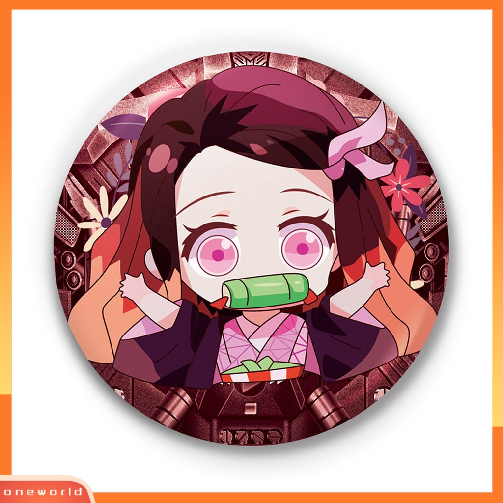 [ONE] Bulat Demon Slayer Tanjiro Figure Desain Kain Lencana Bros Pin Perhiasan Decor