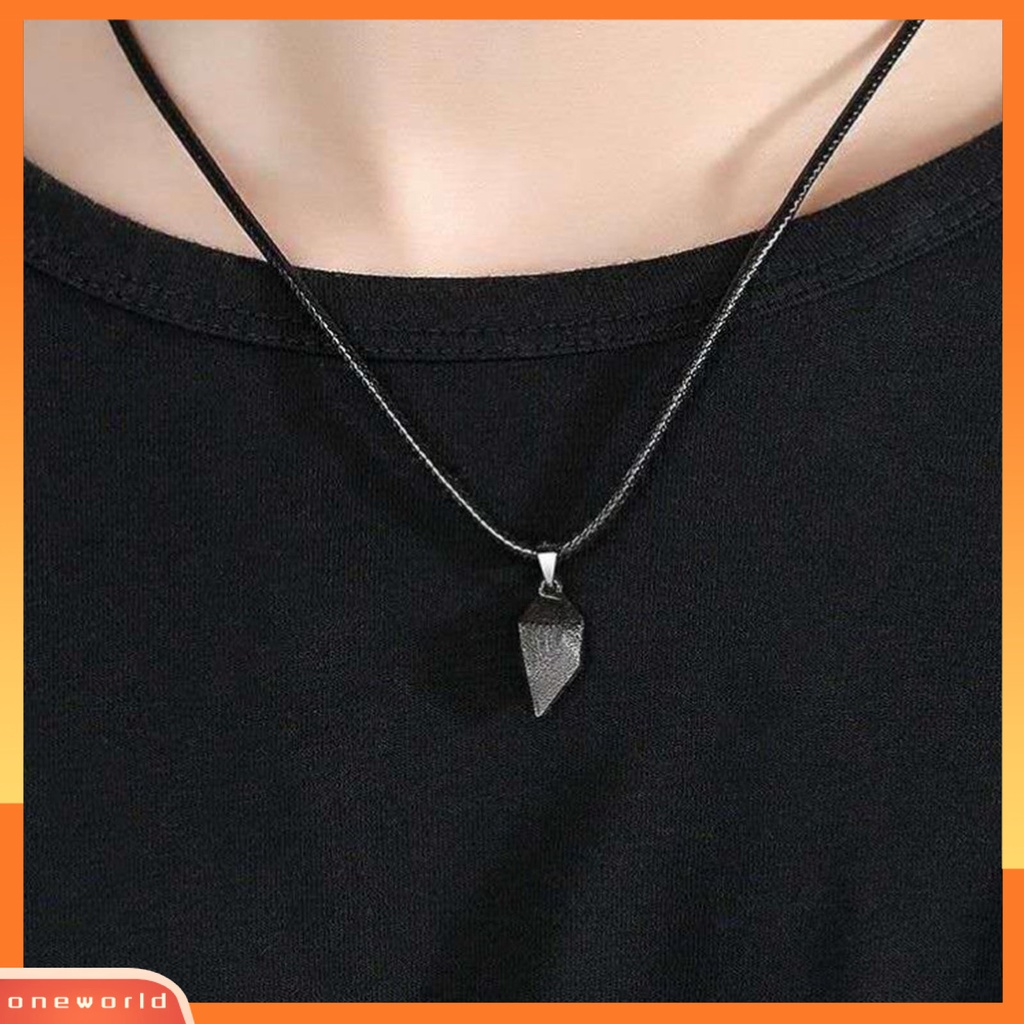 [ONE] 2pcs/set Kalung Korek ic Geometris Kreatif Unisex Memorial Makna Kalung Nya-Dan-Nya Untuk Pasangan
