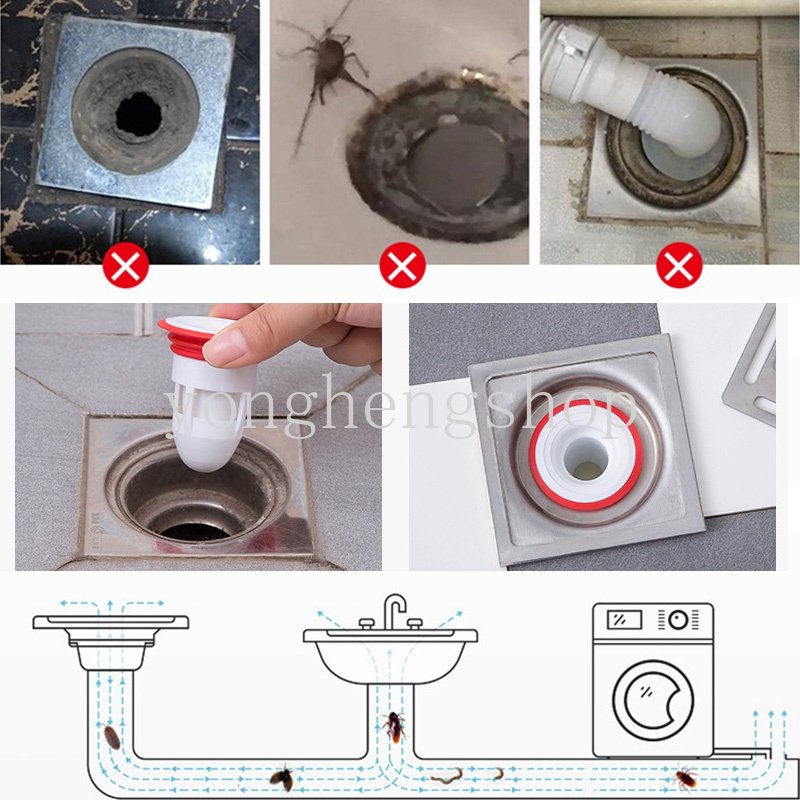 Toilet Deodorant Floor Drain Core Sewer Drain Cores Saringan Anti Sumbat Penutup Plug Filter Anti Serangga Dapur Kamar Mandi Silikon Alat Anti Bau