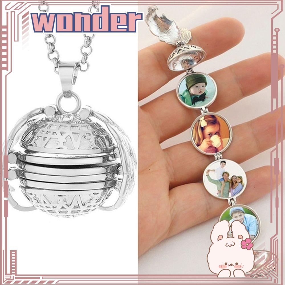 Wonder Memory Floating Locket Necklace Fashion Foto Keluarga Ekspanding Sayap Malaikat