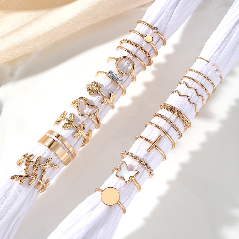 27 /24 Pcs New Mode Daun Tetes Lem Kupu-Kupu Mawar Hitam Drop Lem Jantung Persegi Cincin Jas Perhiasan Cocok Untuk Anak Laki-Laki Dan Perempuan