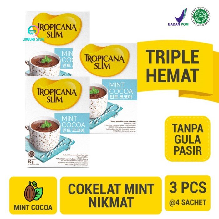 

Triple Pack: Tropicana Slim Mint Cocoa (4 Sch) - Minuman Bebas Gula