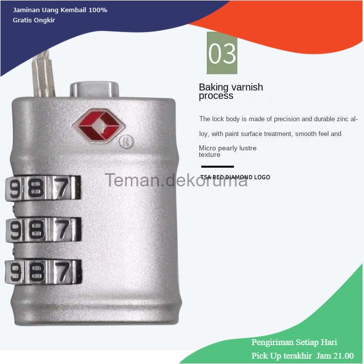 TD - DPR CoolCell Gembok Koper Angka 3 Digit Suitcase Password TSA Lock - TSA201