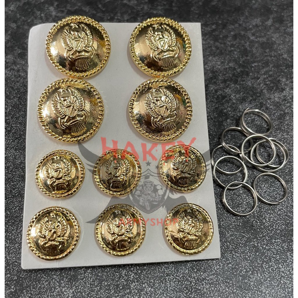 Kancing PDU Ekapaksi TNI AD - Kancing PDU TNI AD- Kancing Baju PDU 4 PEMBAGIAN