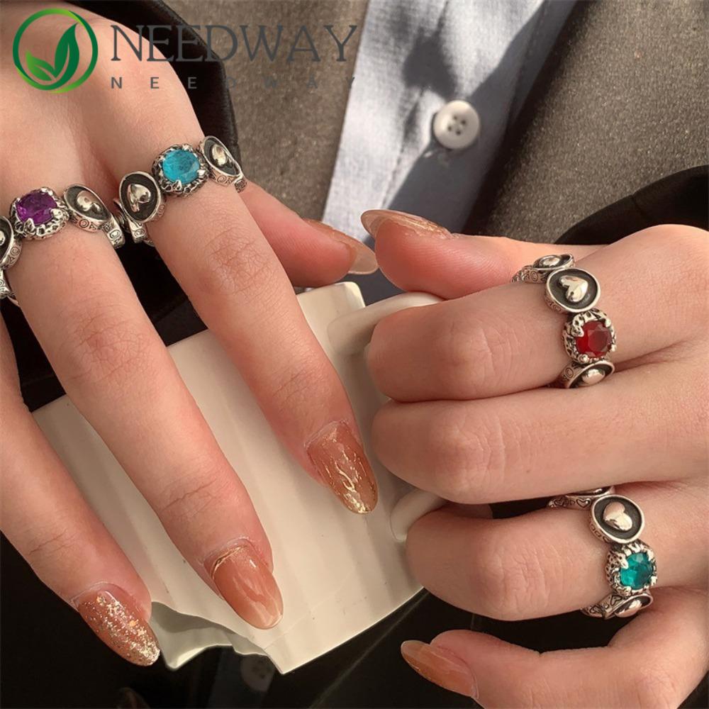 Needway  Perempuan Cincin Terbuka Fashion Adjustable Trendi Kepribadian Mewah Cincin Jari Indah