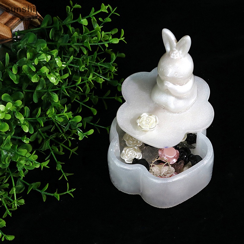 Sho Kotak Penyimpanan Kaki Kucing Cetakan Resin Dengan Tutup Silikon Epoxy Casg Cetakan Untuk Membuat DIY Handmade Kerajinan Perhiasan Cetakan Resin N