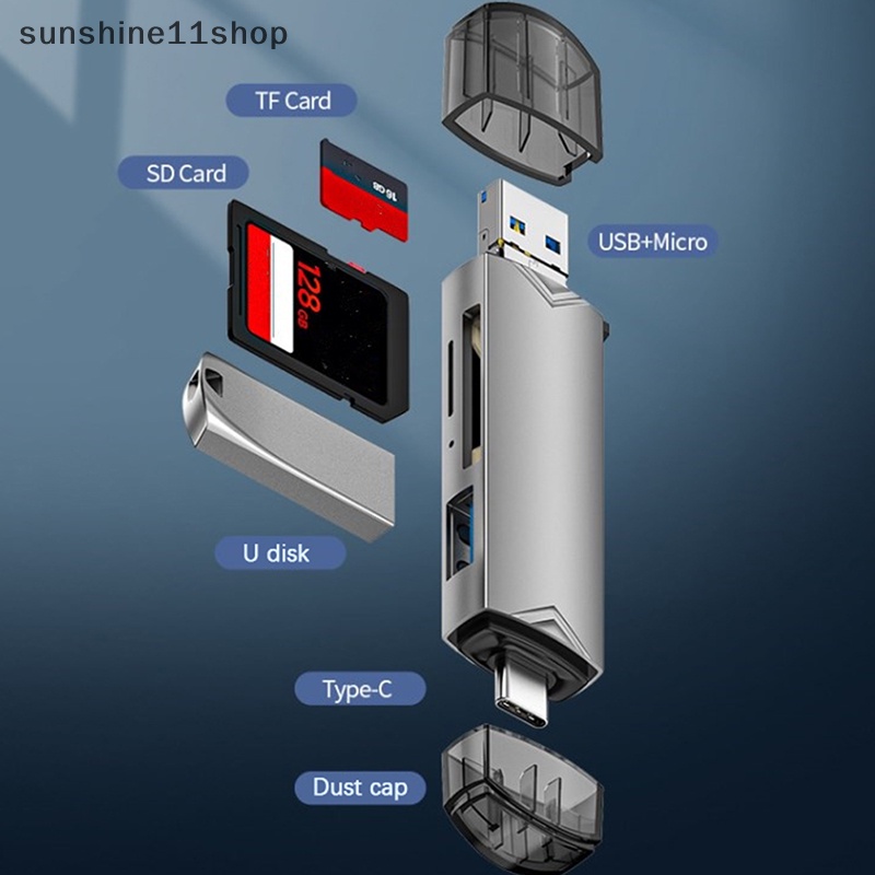 Sho 6in1 USB 3.0 Card Reader SD TF Card USB Flash Drive OTG Adapter Converter N