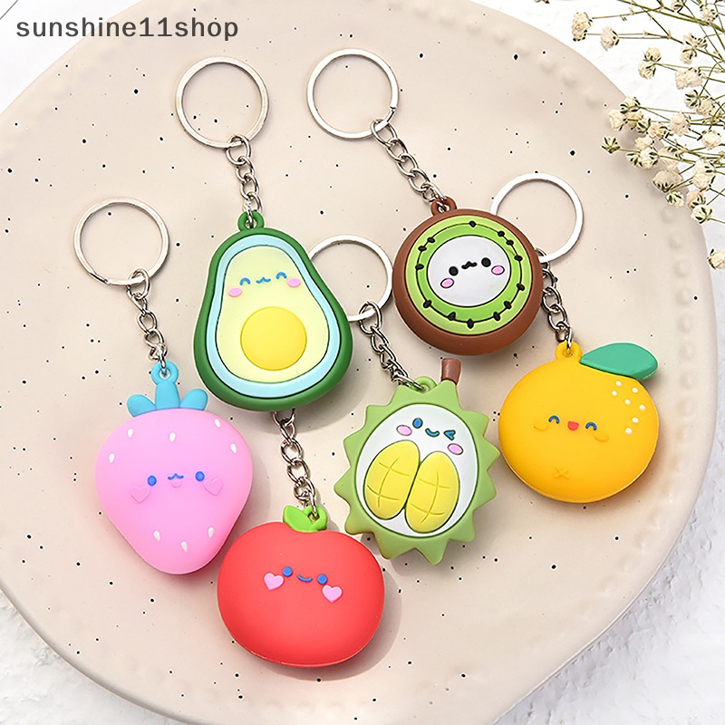 Sho Simulasi Buah Gantungan Kunci Liontin Durian Keychain Alpukat Liontin Orange Keychain Kiwi Dekorasi N