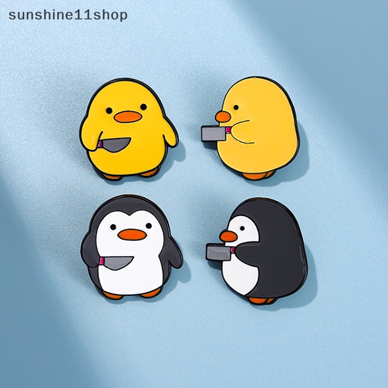 Sho Cutie Killer Enamel Pin Cewek Pinguin Kecil Belati Bros Kerah Lencana Kartun Hewan Menyenangkan Perhiasan Hadiah Untuk Teman Anak N