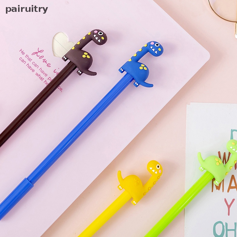 Prt 1PCS 0.5mm Kreatif Kartun Dinosaurus Gel Pena Siswa Sig Kreatif Alat Tulis Perlengkapan Sekolah PRT