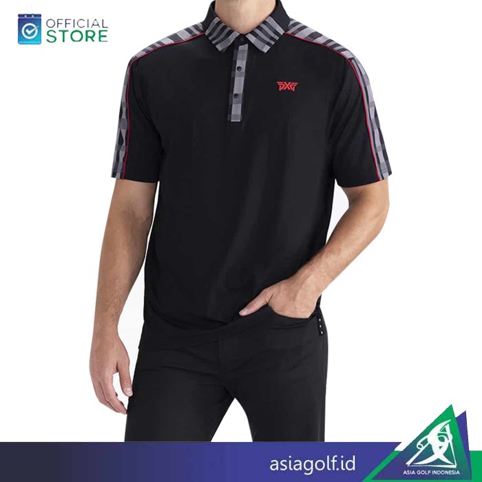 T-Shirt Golf PXG Plaid-Block | Kaos Polo Golf Pria