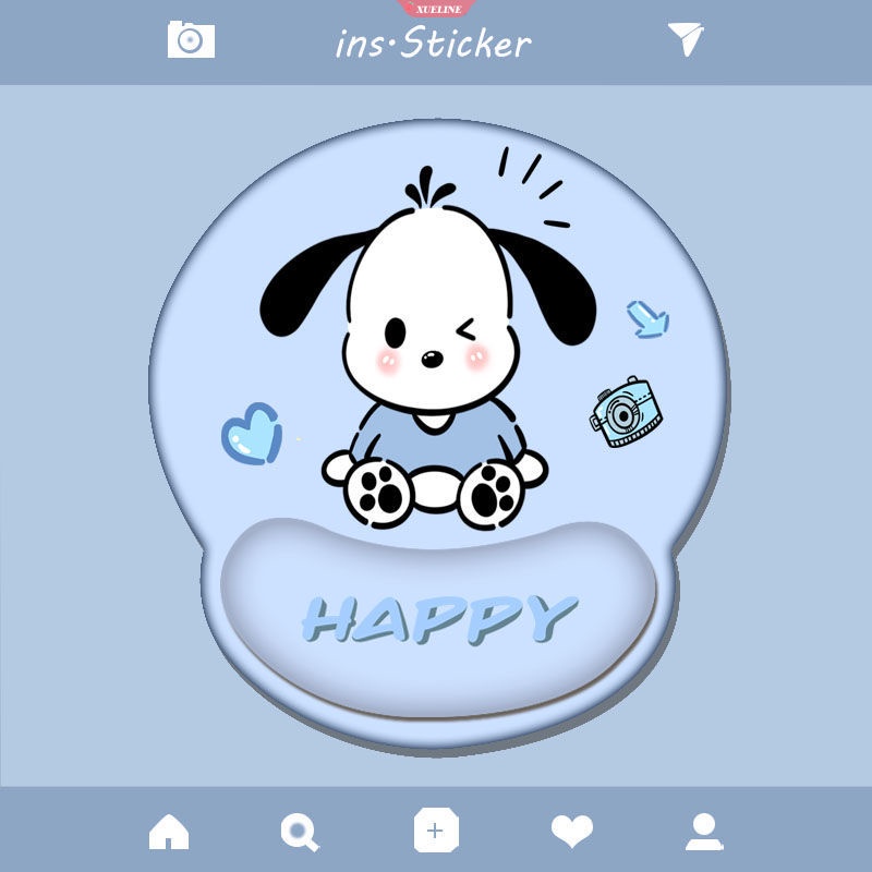 Kawaii Sanrioed Anime Kuromi Cinnamoroll My Melody Pochacco Cute Mouse Pad Silikon Lembut Menebal Gelang Permainan Kantor [ZXL]