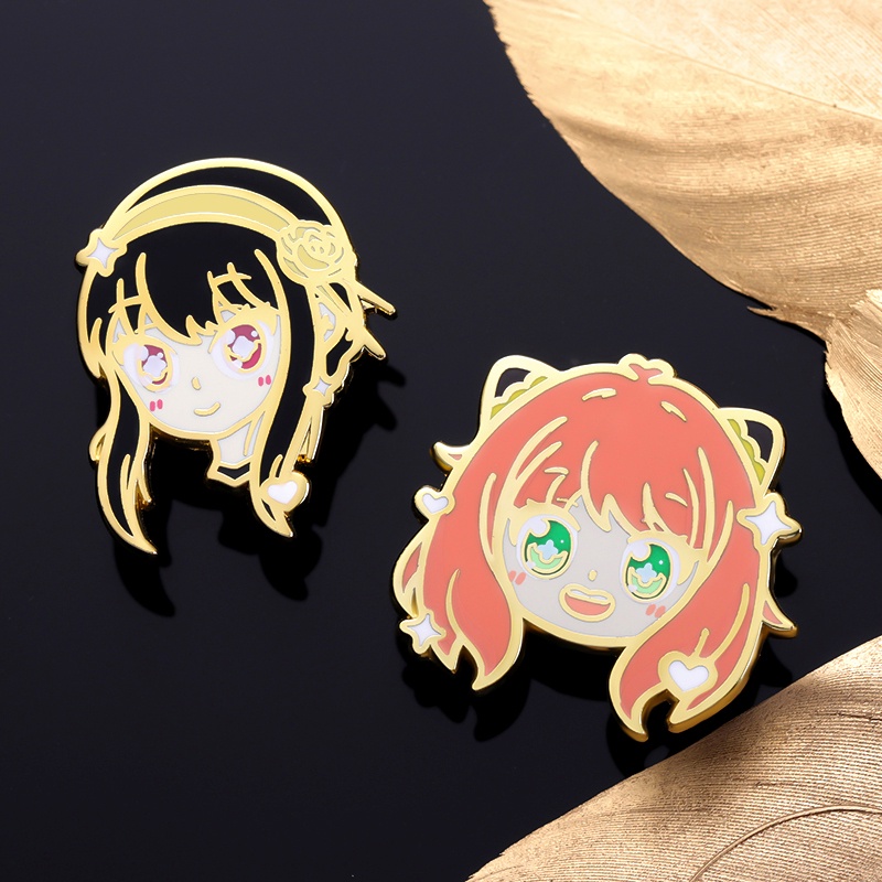 Anime SPY FAMILY Enamel Keras Pin Bros Lucu Anya Yor Loid Forger Damian Bros Kerah Lencana Kartun Perhiasan Hadiah Untuk Anak-Anak Teman