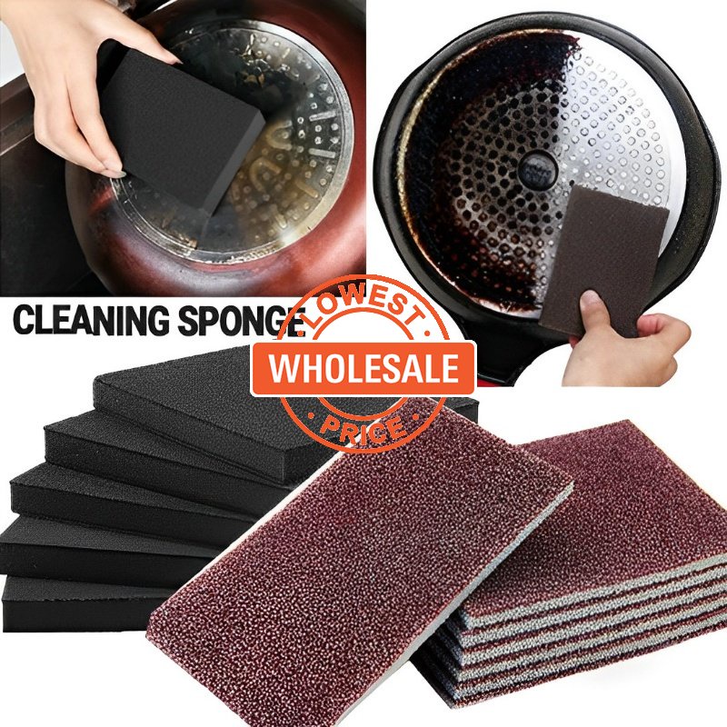 [Harga Grosir] Spons Hitam Scrub Nano Emery Rust Remover Carborundum Magic Cleaning Brush Pembersih Kerak Lap Scrub Panci Wajan Dan Piring Gadget Dapur Rumah Tangga